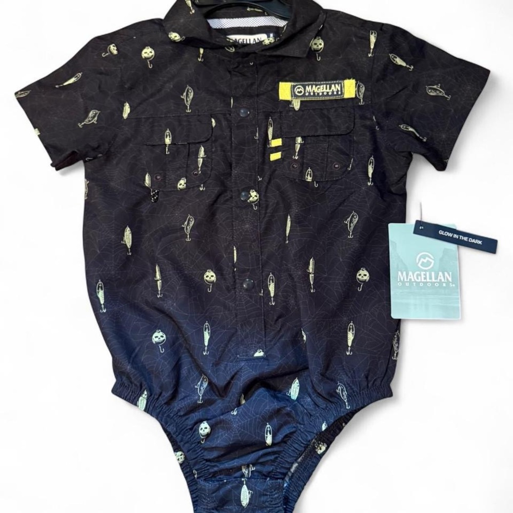 Magellan Outdoors UPF 30 Moisture Wicking Summer Glow in the Dark Kids Bodysuit